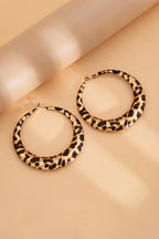 Leopard-print Hoop Earrings