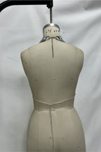 Silver Chainmail Tassel Halter Top Body Chain