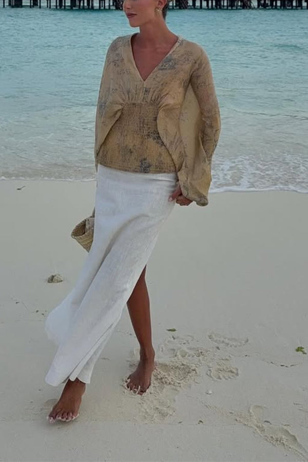 Bohemian Style Ibiza Embroidered Wide-sleeved Shirt