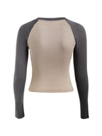 Raglan Sleeve Rib Crop Top