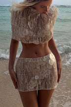 Sun-Kissed Sheer Embellished Two-Piece Set