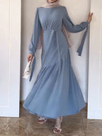 Puffy Sleeves  Wrap Desgin Two Pieces Suit