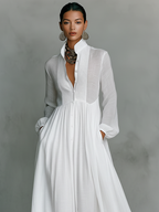 | Minimalist Linen Maxi Dress