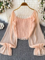 Frill Flounce Sleeve Blouse