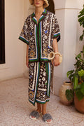 Moroccan Oversized Printed Shirt Dress Set