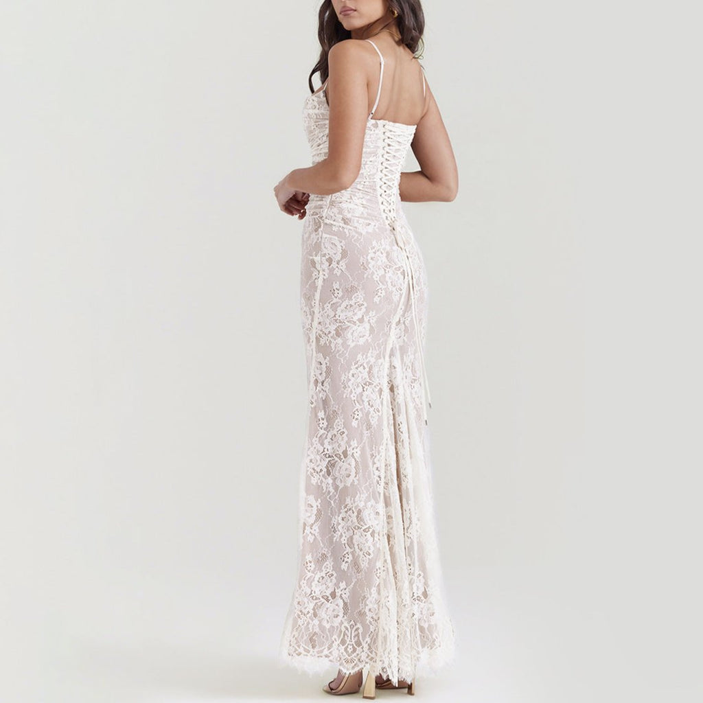 Lace Maxi Dress with Long Sleeves