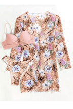 | Tropical Print Wrap Underwire Bikini with Cover-Up