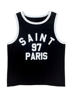 Contrast Letter Printed Short Tank Top
