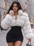 Faux Fur Coats Eco-friendly Winter Plush Cropped Jacket For Women 2026
