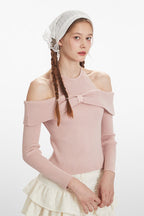 Chic Bateau Neck Cropped Knit Top