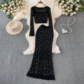 Sparkling Crop Top and Maxi Skirt Set