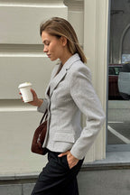 Vintage Slim Fit Gray Blazer