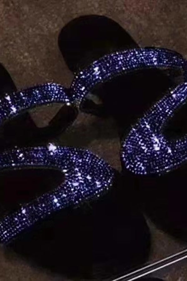 Summer Rhinestone Flat Beach Sandals