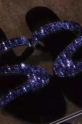 Summer Rhinestone Flat Beach Sandals