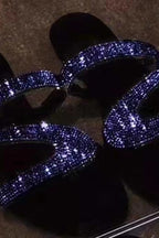 Summer Rhinestone Flat Beach Sandals