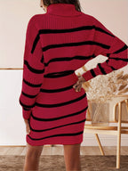 Zaida Aesthetic Knitted Turtleneck Dress for Women Elevated Occasion Wear