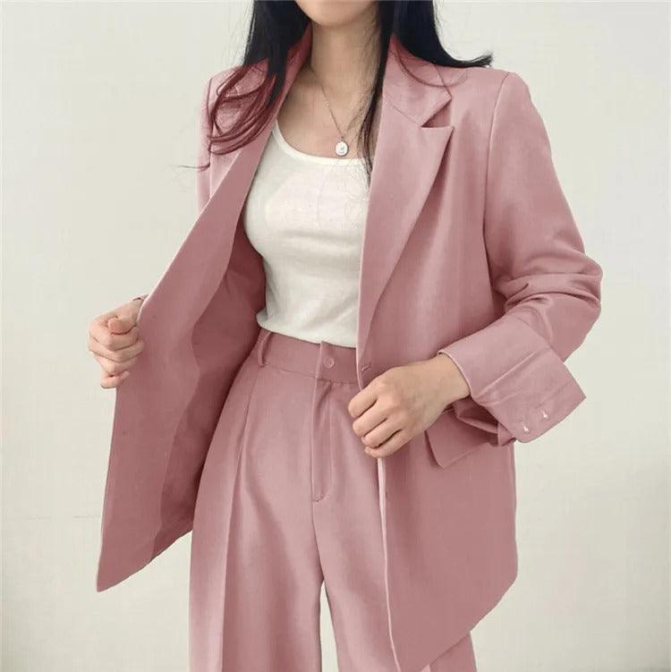 | Women's Tailored Suit Set, Long Blazer