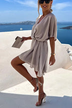 Tell You Something Batwing Sleeve Satin Dress