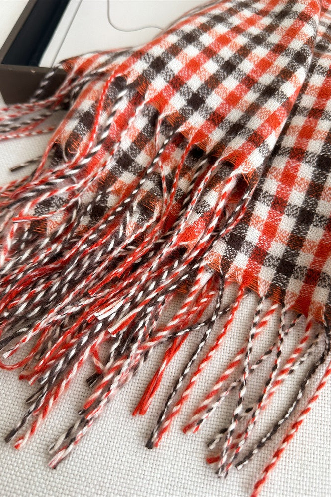 Checkered Thermal Shawl Scarf