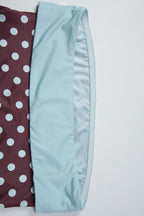 Polka Dot Bandeau Top High Waist Color Block Bodycon Skirt Set