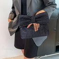 Beach Bow Crescent Shape Straw Clutch Wristlet