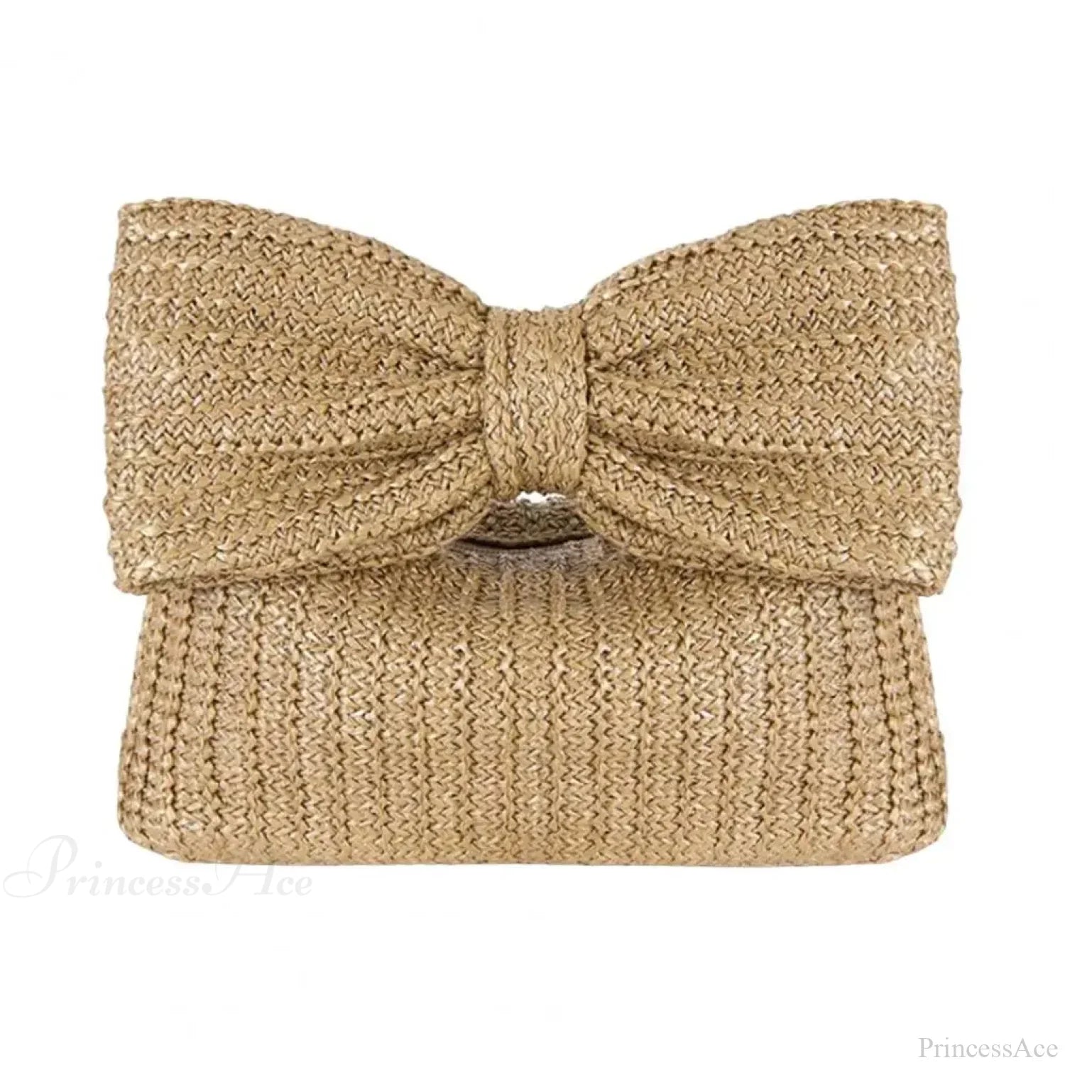 Beach Bow Crescent Shape Straw Clutch Wristlet