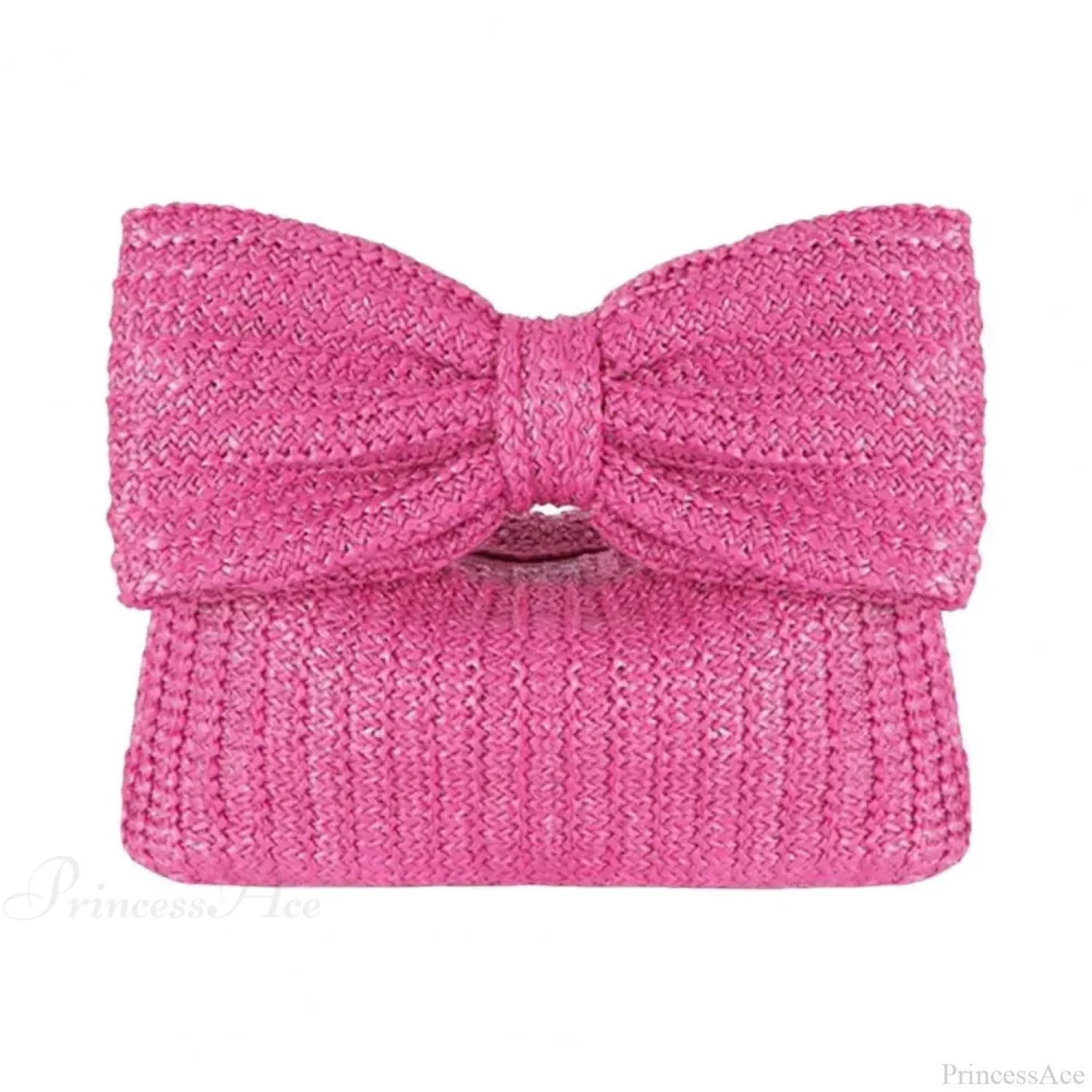 Beach Bow Crescent Shape Straw Clutch Wristlet