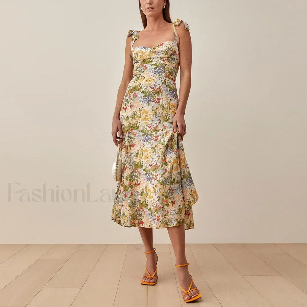 Beach Sweetheart Midi Floral Dress