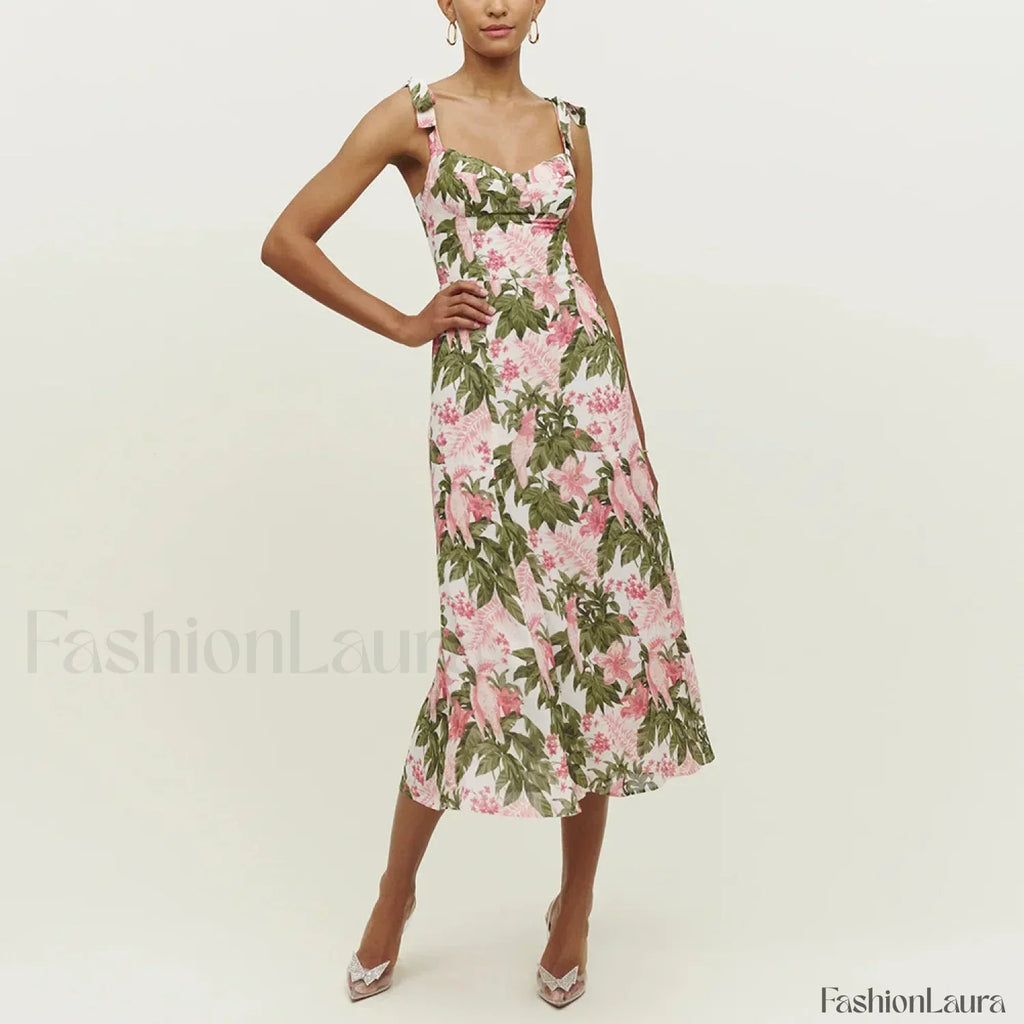 Beach Sweetheart Midi Floral Dress
