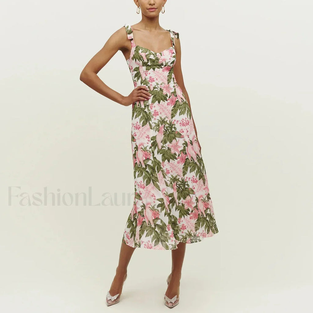 Beach Sweetheart Midi Floral Dress
