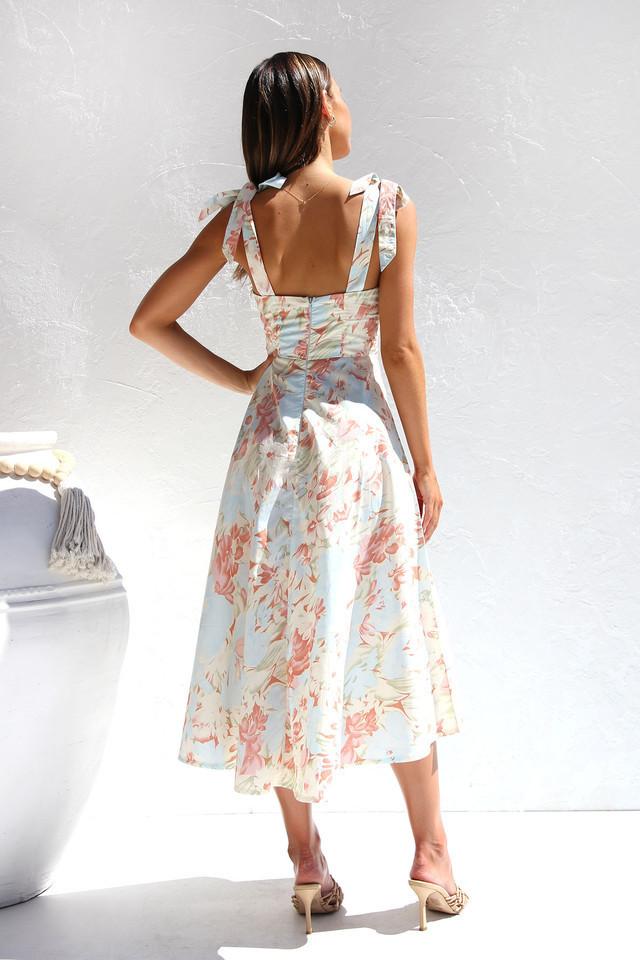Otilia Exclusive Printed Midi Dress with Straps Boutique Collection