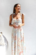 Salomé Premium Printed Midi Dress with Straps Designer Edit
