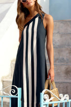 Striped Off-shoulder Dress