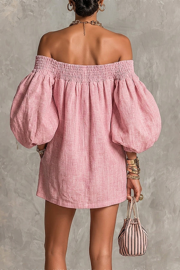 Sienna Lantern Sleeve Off-The-Shoulder Dress