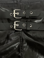 Punk Leather Hollow Shorts