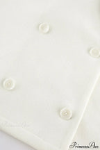 Beige Wool Blend Collared Mid Length Coat