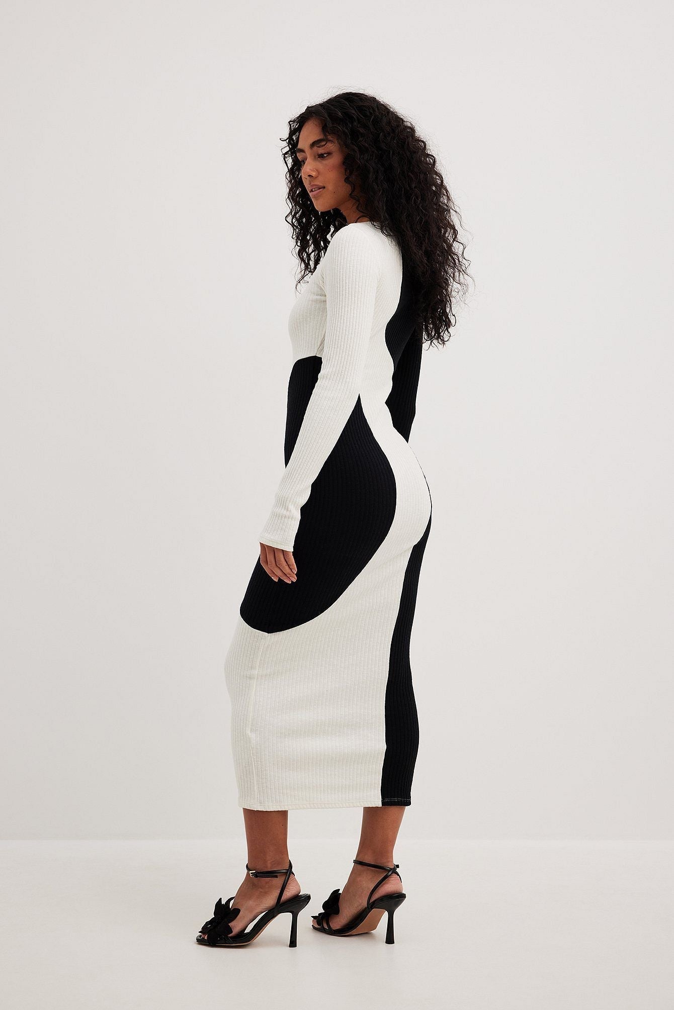 Xiomara Exclusive Contrast Knit Midi Dress Elevated Occasion Wear