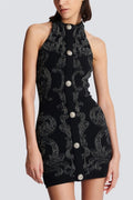 Brigitte Timeless Mini Knit Dress with Paisley Print Elevated Occasion Wear