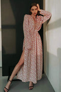 Sofía Timeless Flower V Neck Midi Dress Elevated Occasion Wear