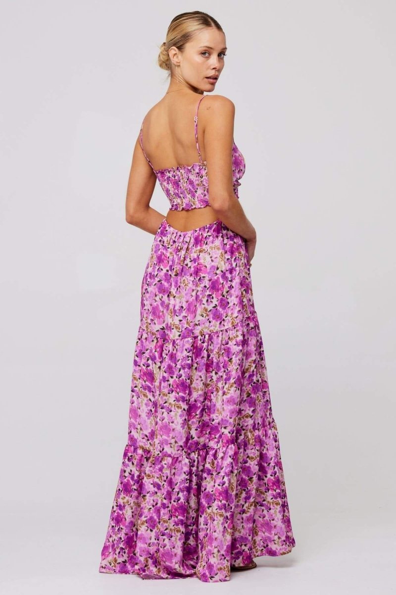 Verónica Premium Printed Maxi Strap Dress with Cut Outs Wardrobe Essential