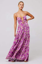 Verónica Premium Printed Maxi Strap Dress with Cut Outs Wardrobe Essential