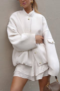 Wool Stand Collar Loose Jacket