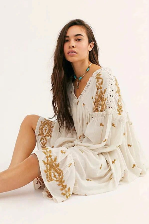 Floral Long Sleeve Midi Dress