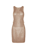 Solid Vintage Knitted Backless Cover Up Dress