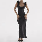 Suspender Neck Long Dress for Women