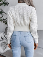 Women Pullover Sweater Baby Blue Jewel Neck Long Sleeves Cotton Sweaters
