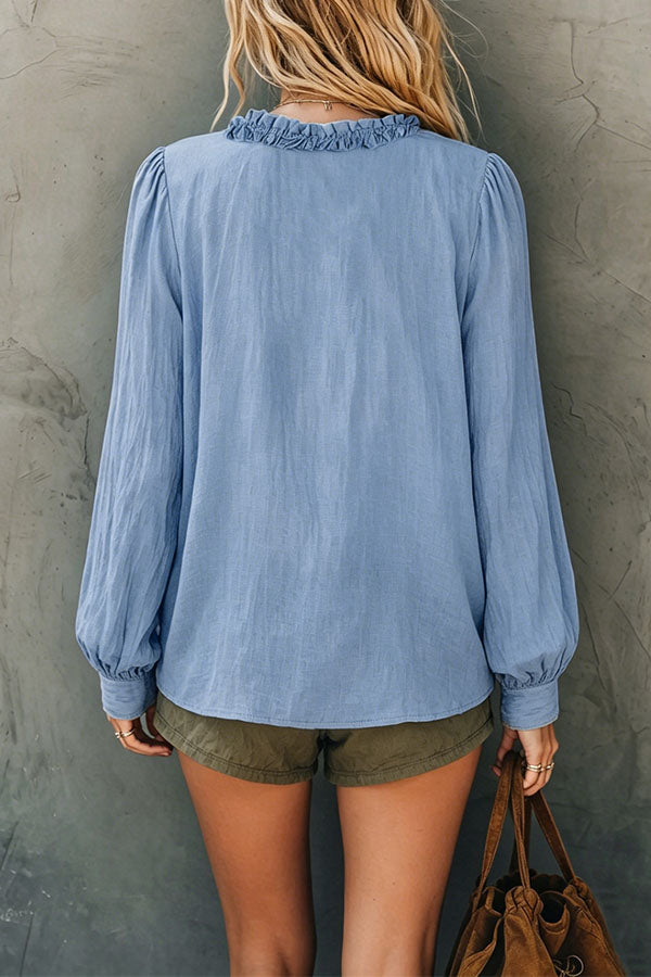 Boho Chic Ruffled V-Neck Top
