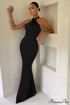 Bianca Crossover Halter Neck Dress