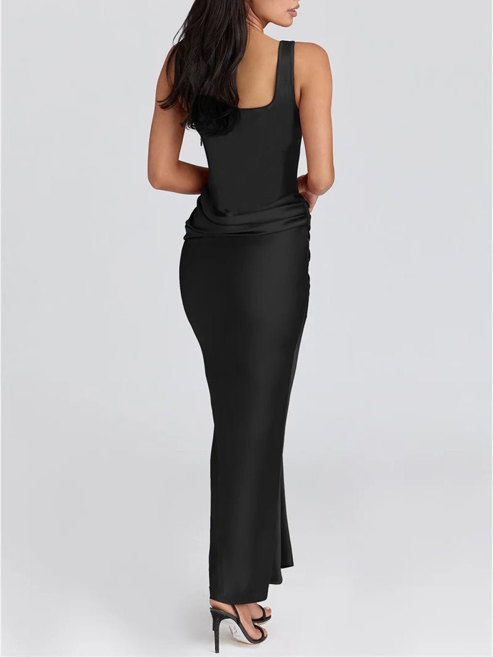 Bianca Ruched Backless Maxi Dress