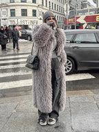 Big Lapel Long Fox Fur Coat